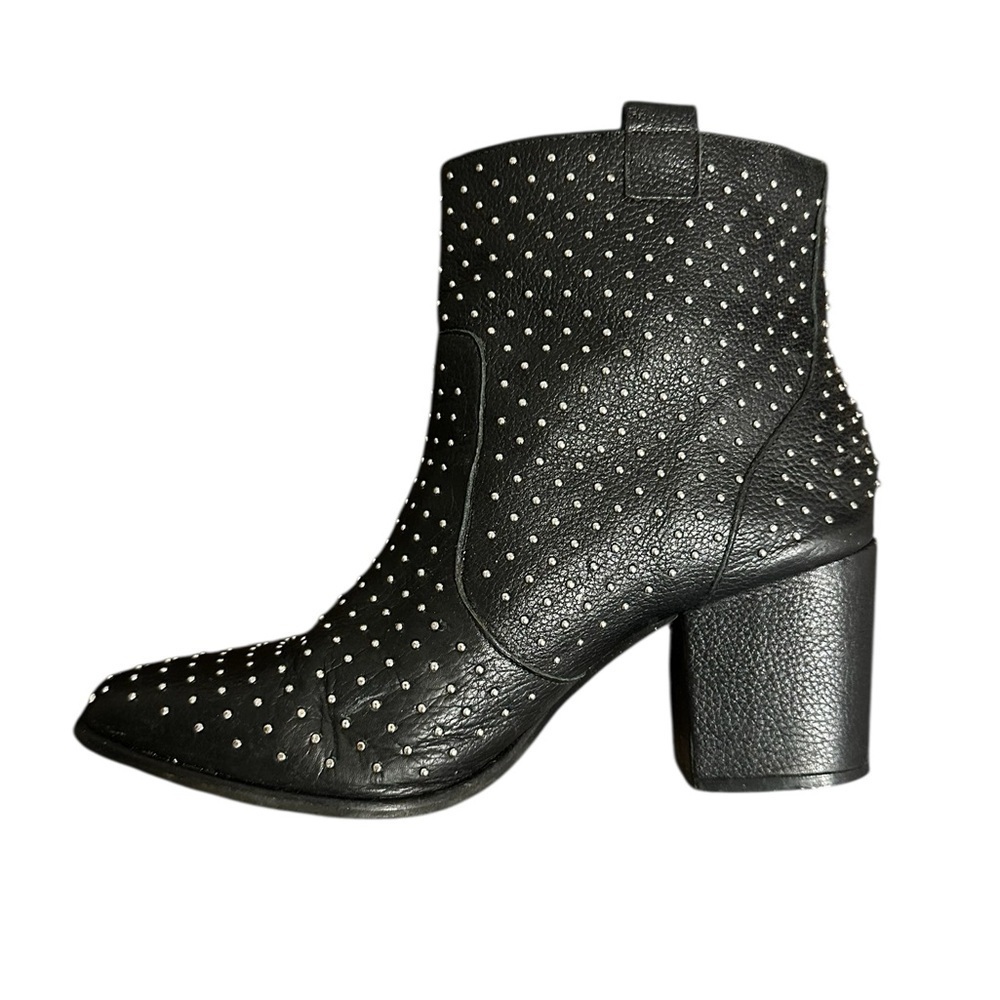 Rebecca Minkoff Sierra Black Leather Studded Ankle Booties Size 8.5